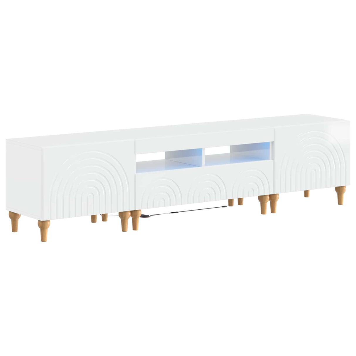 vidaXL 3-delige LED TV-kast Zwart Bewerkt hout