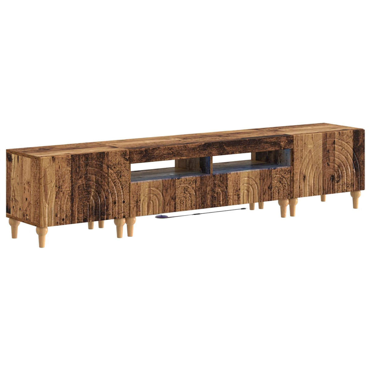 vidaXL 3-delige LED TV-kast Zwart Bewerkt hout