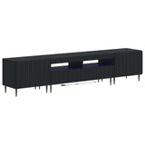 vidaXL 5-delige LED TV-kast Zwart Bewerkt hout
