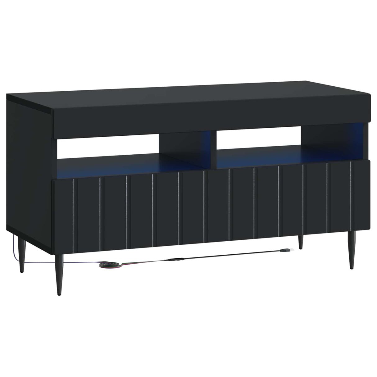 vidaXL 5-delige LED TV-kast Zwart Bewerkt hout