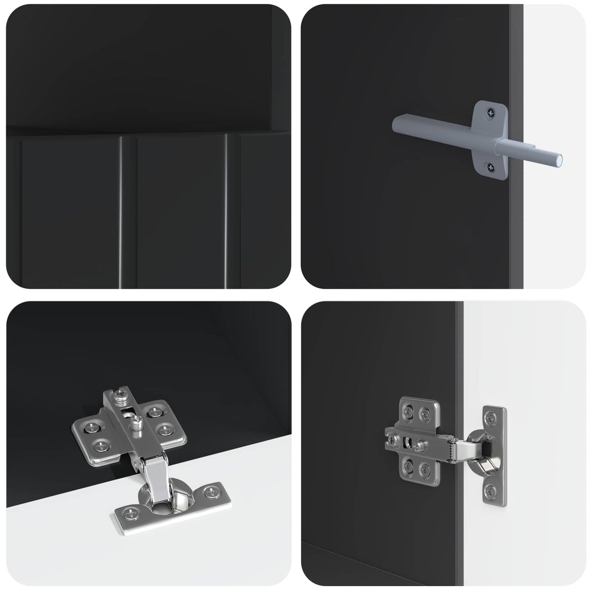 vidaXL 5-delige LED TV-kast Zwart Bewerkt hout