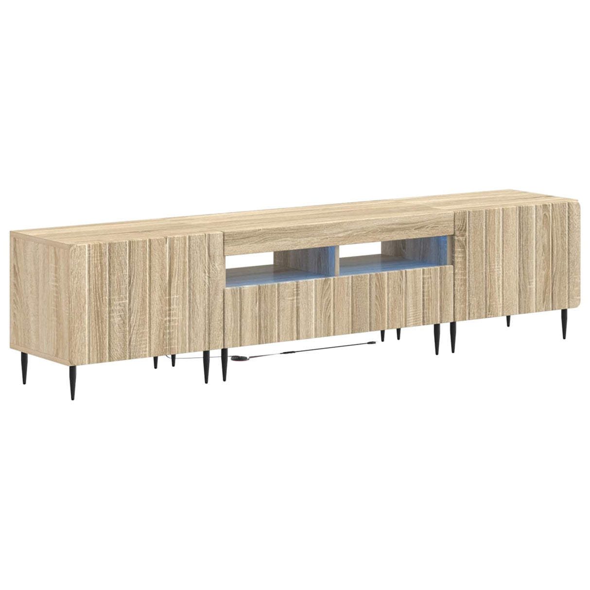 vidaXL 5-delige LED TV-kast Zwart Bewerkt hout
