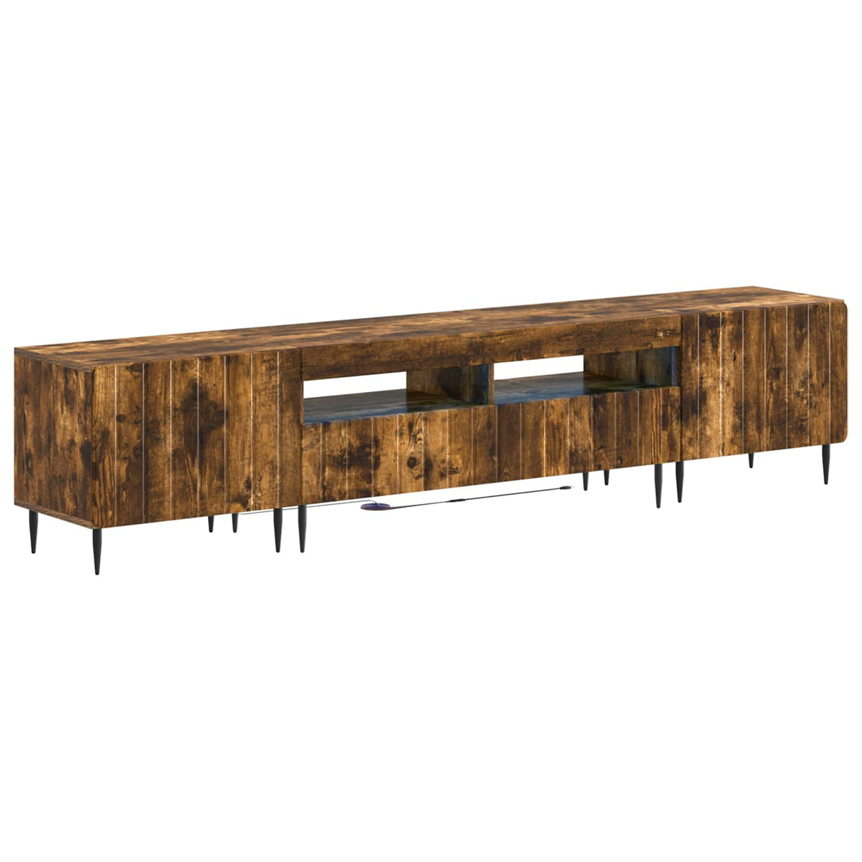 vidaXL 5-delige LED TV-kast Zwart Bewerkt hout