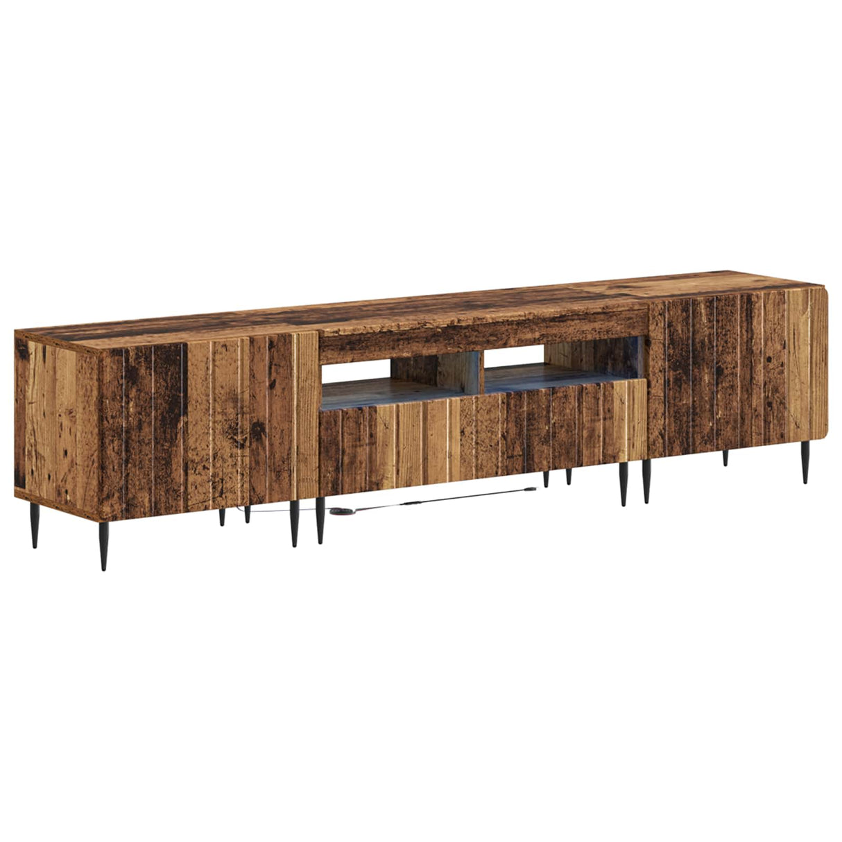 vidaXL 5-delige LED TV-kast Zwart Bewerkt hout