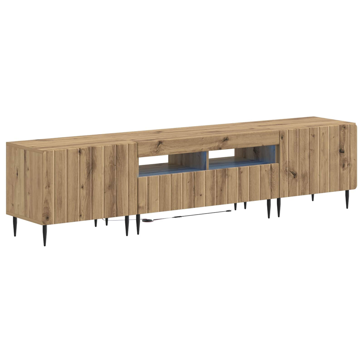 vidaXL 5-delige LED TV-kast Zwart Bewerkt hout