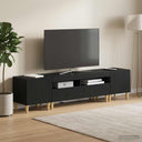 vidaXL 5-piece LED TV Cabinet ARNHEM Black Engineered Wood