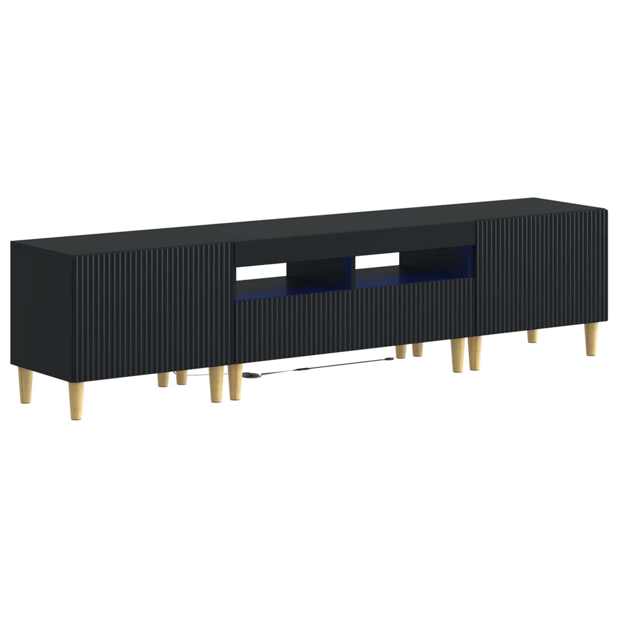vidaXL 5-piece LED TV Cabinet ARNHEM Black Engineered Wood