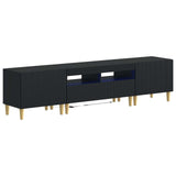 vidaXL 5-piece LED TV Cabinet ARNHEM Black Engineered Wood