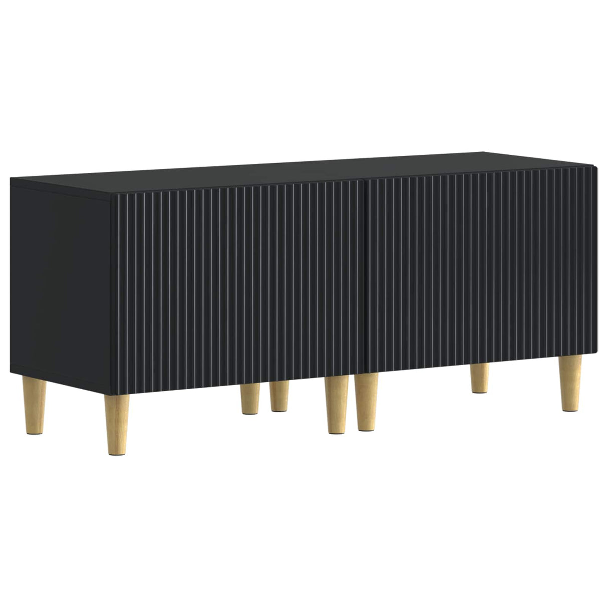 vidaXL 5-piece LED TV Cabinet ARNHEM Black Engineered Wood