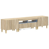 vidaXL 5-piece LED TV Cabinet ARNHEM Black Engineered Wood