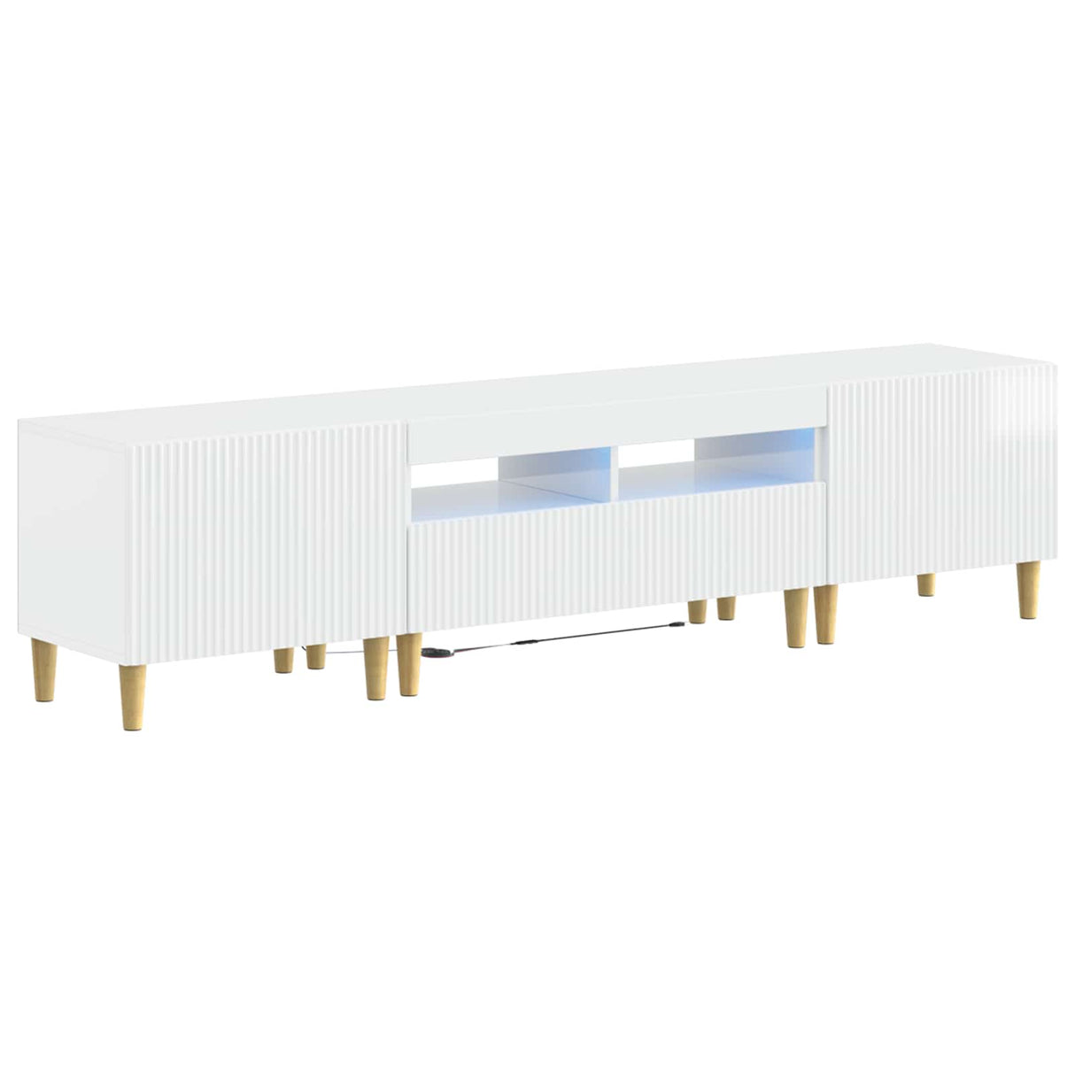 vidaXL 5-piece LED TV Cabinet ARNHEM Black Engineered Wood