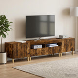 vidaXL 5-piece LED TV Cabinet ARNHEM Black Engineered Wood
