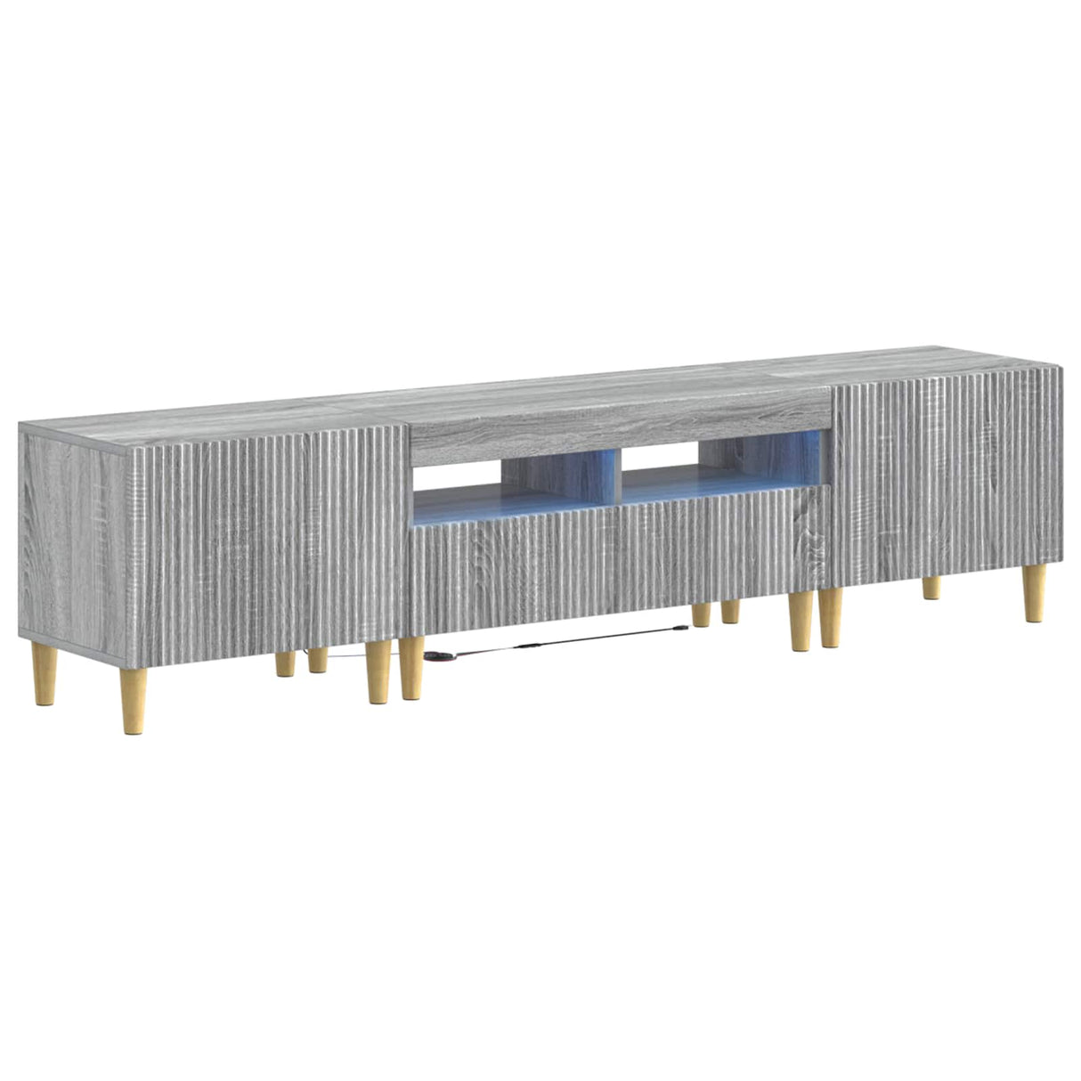 vidaXL 5-piece LED TV Cabinet ARNHEM Black Engineered Wood