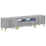 vidaXL 5-piece LED TV Cabinet ARNHEM Black Engineered Wood