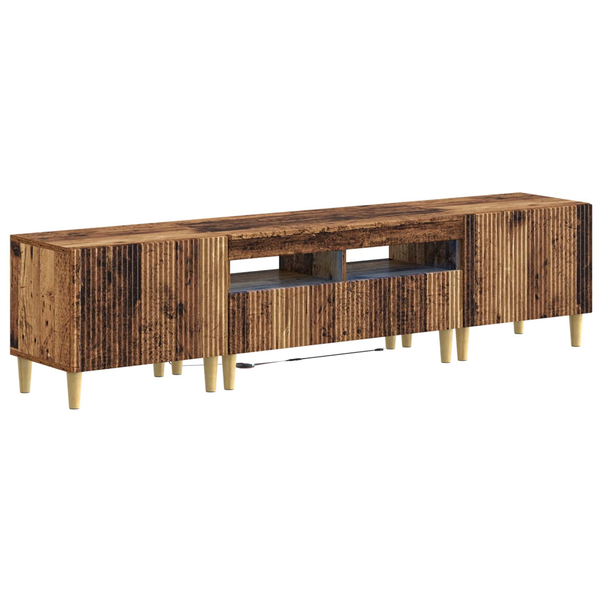 vidaXL 5-piece LED TV Cabinet ARNHEM Black Engineered Wood