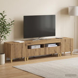 vidaXL 5-piece LED TV Cabinet ARNHEM Black Engineered Wood