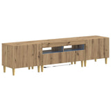 vidaXL 5-piece LED TV Cabinet ARNHEM Black Engineered Wood