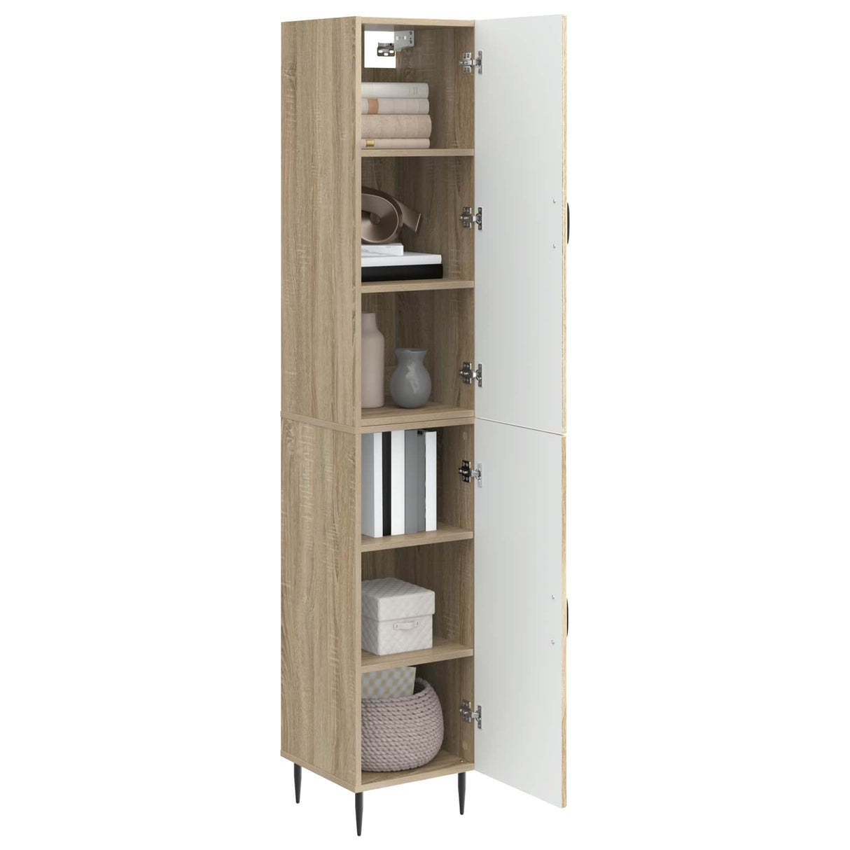 vidaXL Kast Set 2 pcs Zwart 33 x 34,5 x 89,5 cm Bewerkt hout