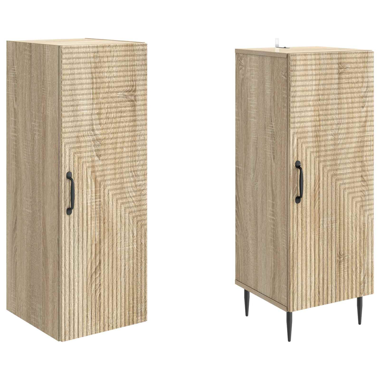 vidaXL Kast Set 2 pcs Zwart 33 x 34,5 x 89,5 cm Bewerkt hout