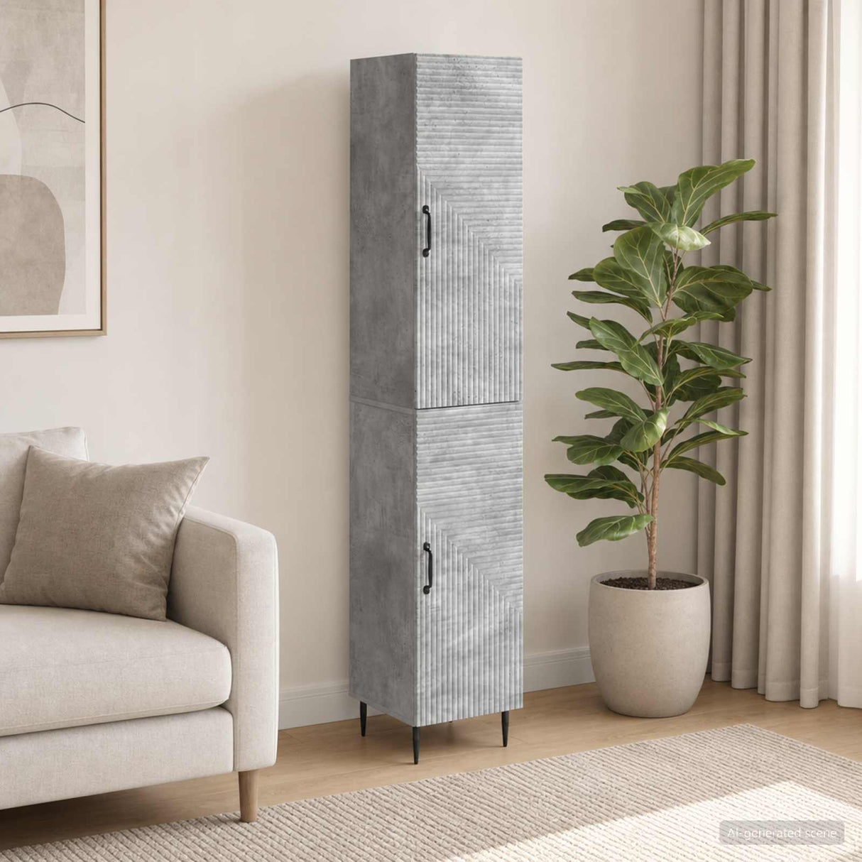 vidaXL Kast Set 2 pcs Zwart 33 x 34,5 x 89,5 cm Bewerkt hout