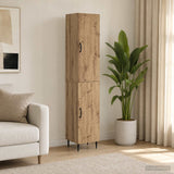 vidaXL Kast Set 2 pcs Zwart 33 x 34,5 x 89,5 cm Bewerkt hout