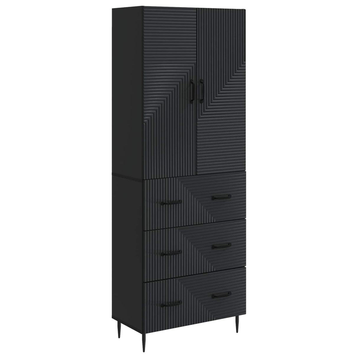 vidaXL Kast Set 2 pcs Zwart 66 x 34,5 x 90 cm Bewerkt hout