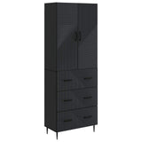 vidaXL Kast Set 2 pcs Zwart 66 x 34,5 x 90 cm Bewerkt hout