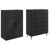 vidaXL Kast Set 2 pcs Zwart 66 x 34,5 x 90 cm Bewerkt hout