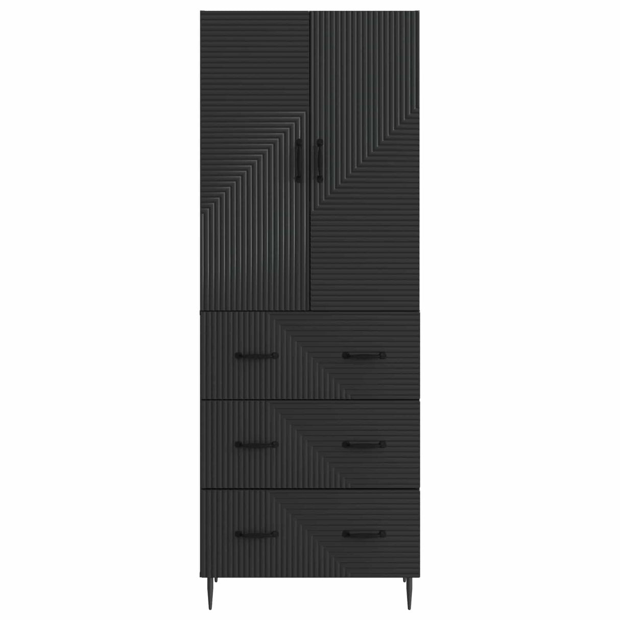 vidaXL Kast Set 2 pcs Zwart 66 x 34,5 x 90 cm Bewerkt hout