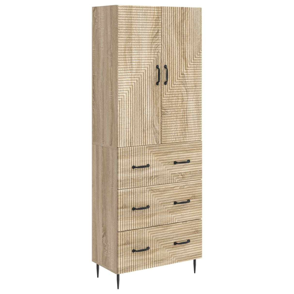 vidaXL Kast Set 2 pcs Zwart 66 x 34,5 x 90 cm Bewerkt hout
