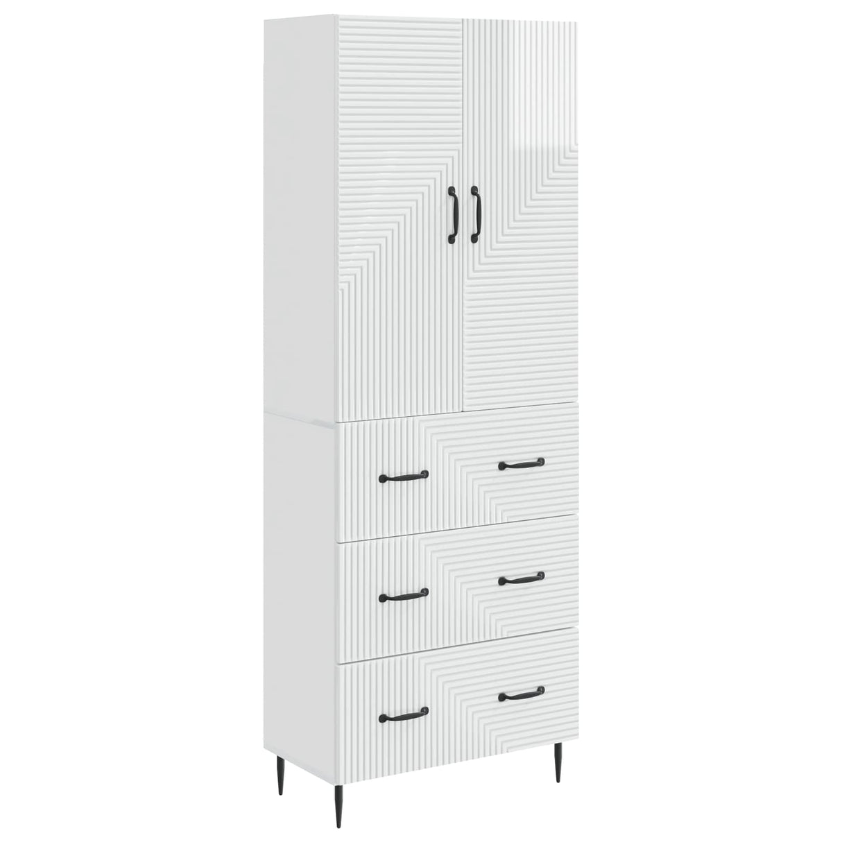 vidaXL Kast Set 2 pcs Zwart 66 x 34,5 x 90 cm Bewerkt hout