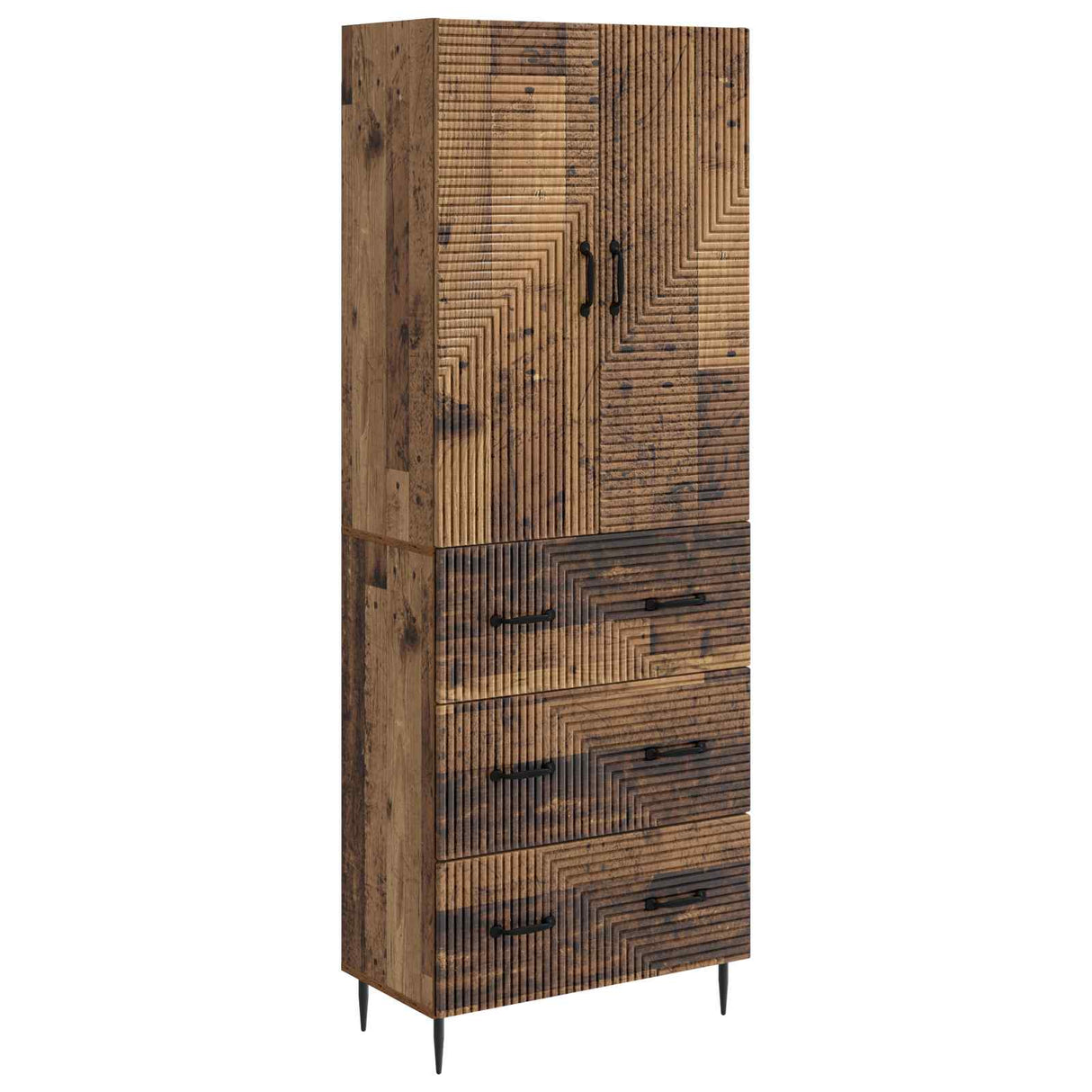 vidaXL Kast Set 2 pcs Zwart 66 x 34,5 x 90 cm Bewerkt hout