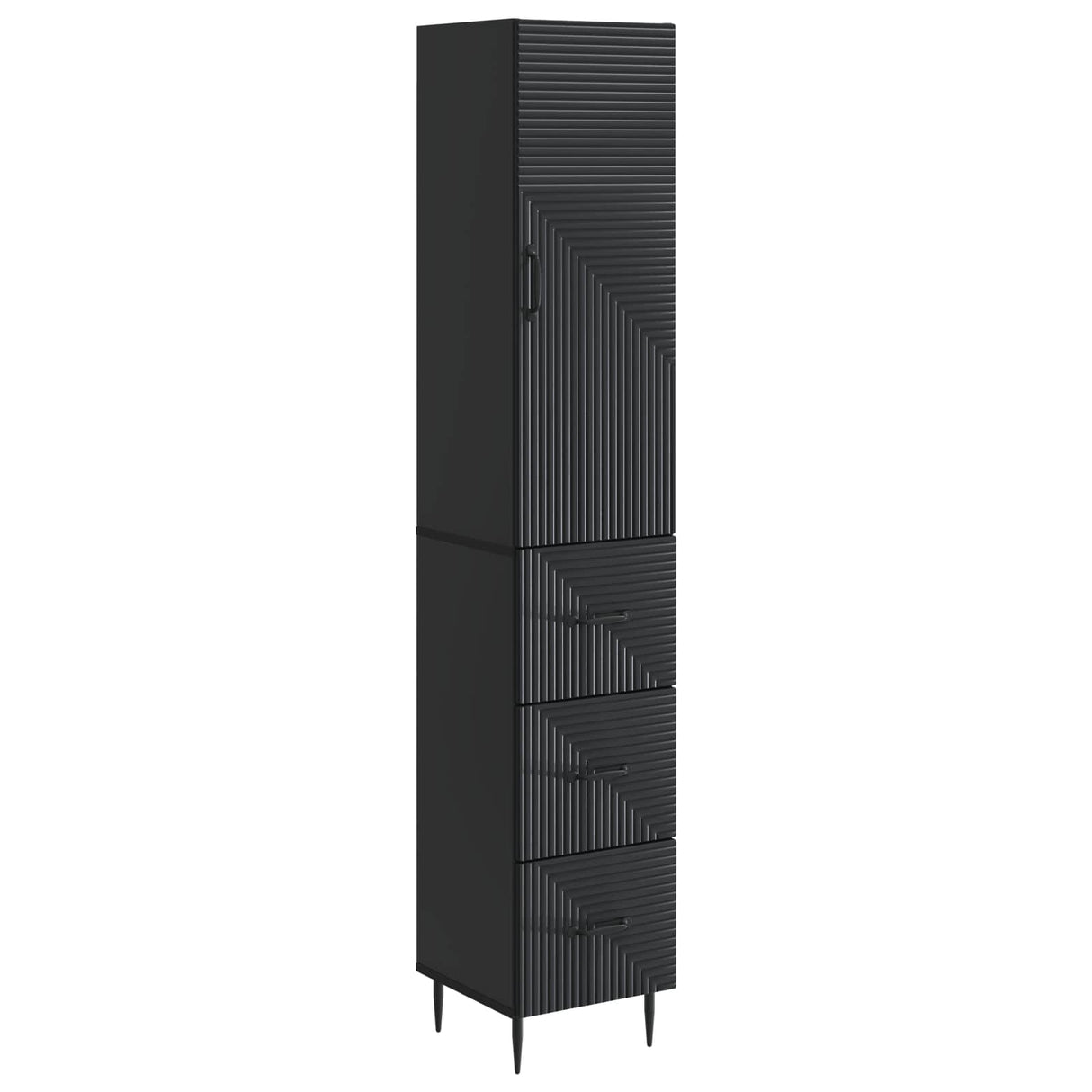 vidaXL Kast Set 2 pcs Zwart 33 x 34,5 x 90 cm Bewerkt hout