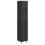 vidaXL Kast Set 2 pcs Zwart 33 x 34,5 x 90 cm Bewerkt hout