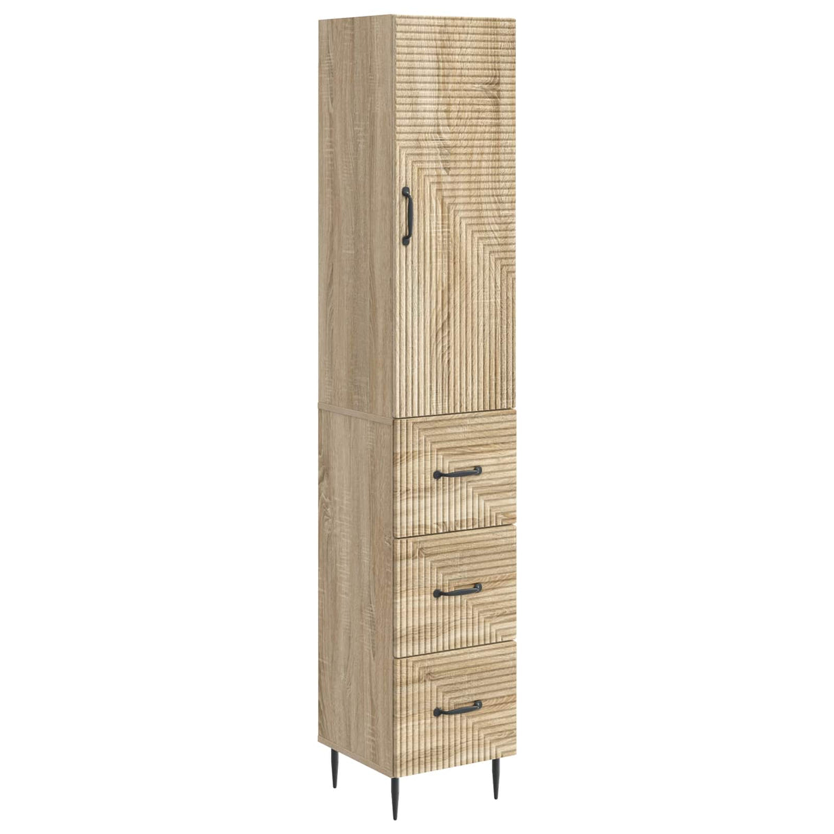 vidaXL Kast Set 2 pcs Zwart 33 x 34,5 x 90 cm Bewerkt hout