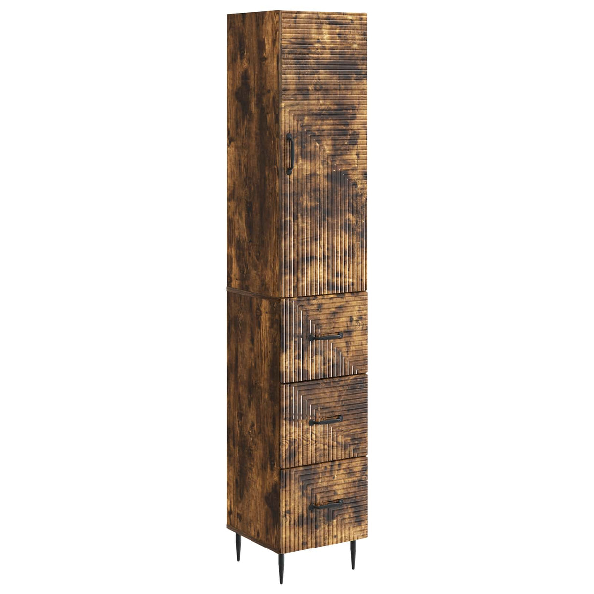 vidaXL Kast Set 2 pcs Zwart 33 x 34,5 x 90 cm Bewerkt hout