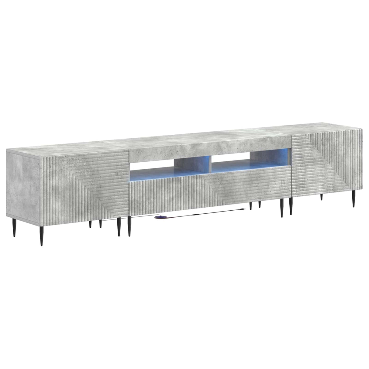 vidaXL 3-delige LED TV-kast Zwart Bewerkt hout