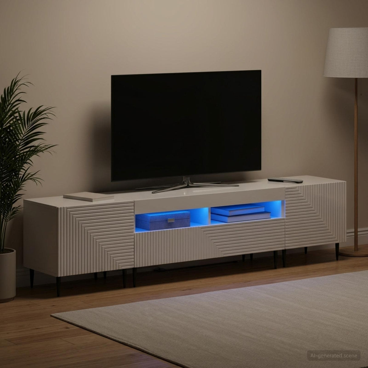 vidaXL 3-delige LED TV-kast Zwart Bewerkt hout