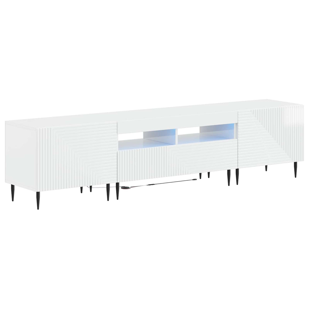 vidaXL 3-delige LED TV-kast Zwart Bewerkt hout