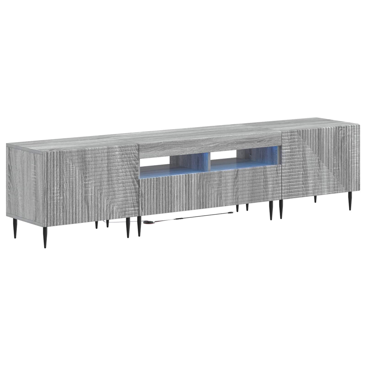 vidaXL 3-delige LED TV-kast Zwart Bewerkt hout