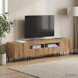 vidaXL 3-delige LED TV-kast Zwart Bewerkt hout