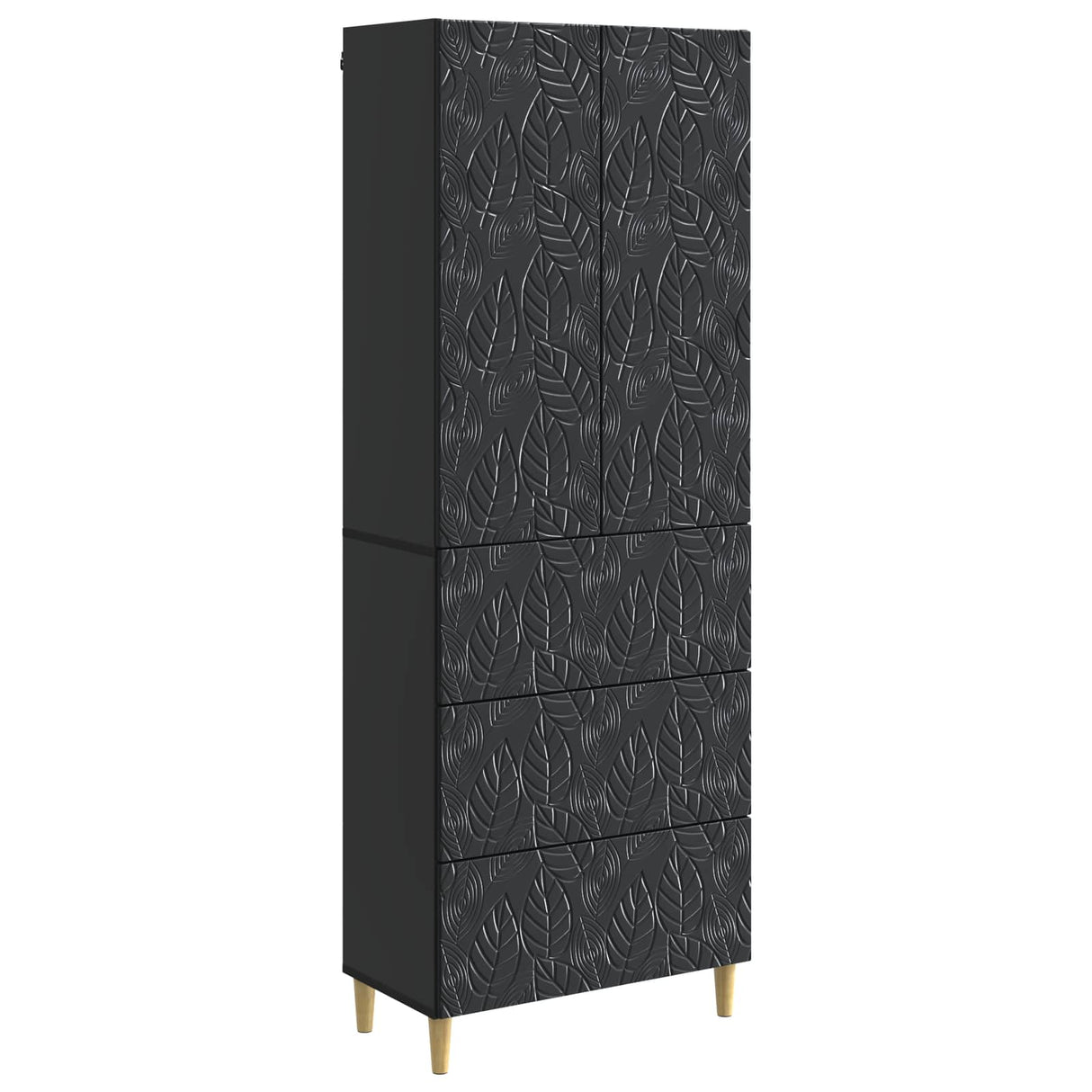 vidaXL Cabinet Set 2 pcs Black 66 x 34.5 x 90 cm Engineered Wood