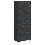 vidaXL Cabinet Set 2 pcs Black 66 x 34.5 x 90 cm Engineered Wood