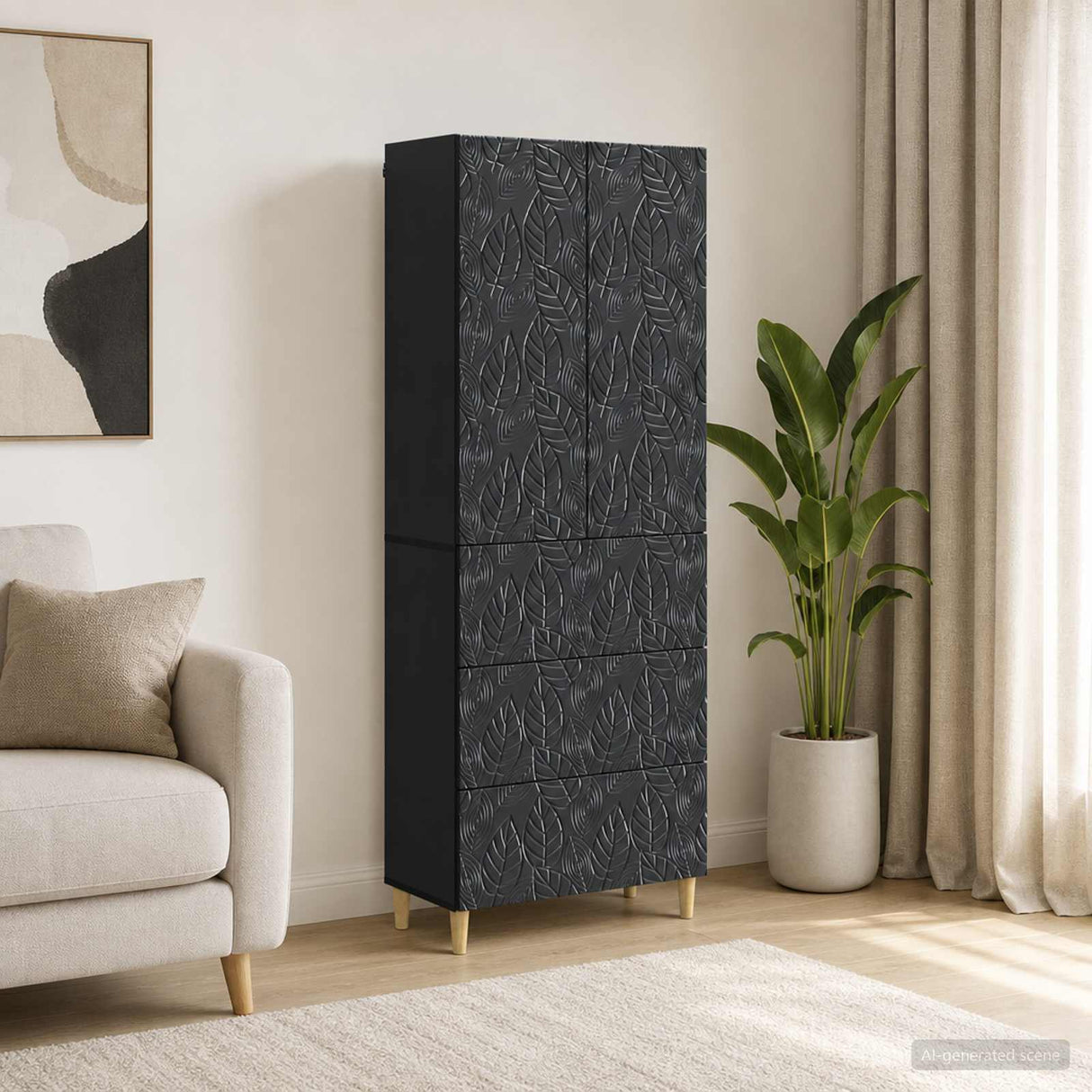 vidaXL Cabinet Set 2 pcs Black 66 x 34.5 x 90 cm Engineered Wood