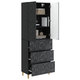vidaXL Cabinet Set 2 pcs Black 66 x 34.5 x 90 cm Engineered Wood