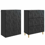 vidaXL Cabinet Set 2 pcs Black 66 x 34.5 x 90 cm Engineered Wood