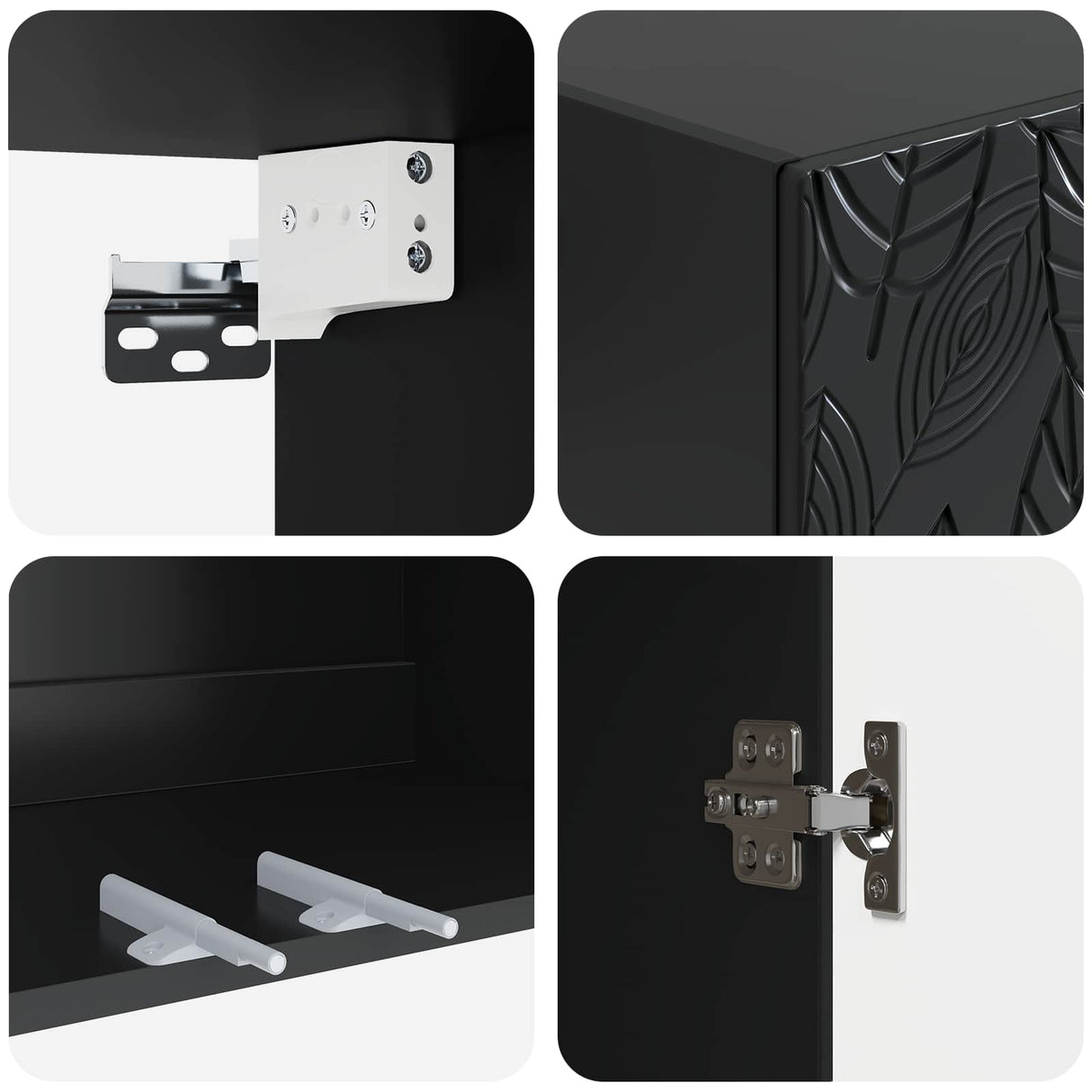 vidaXL Cabinet Set 2 pcs Black 66 x 34.5 x 90 cm Engineered Wood