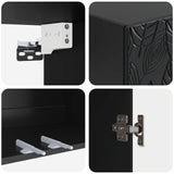 vidaXL Cabinet Set 2 pcs Black 66 x 34.5 x 90 cm Engineered Wood