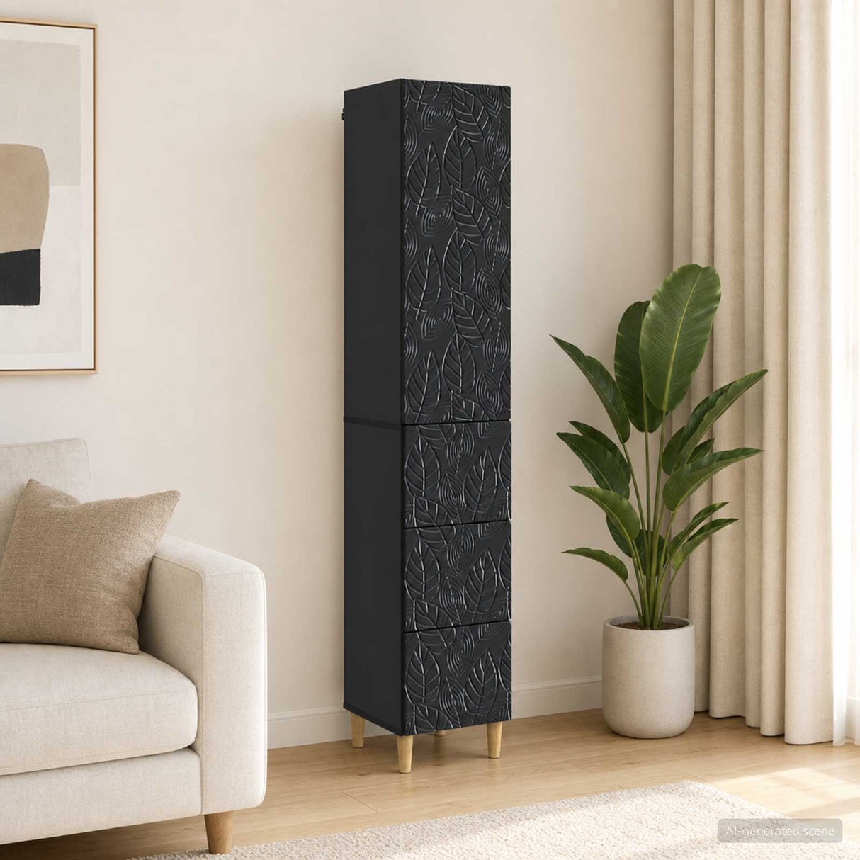 vidaXL Kast Set 2 pcs Zwart 33 x 34,5 x 90 cm Bewerkt hout