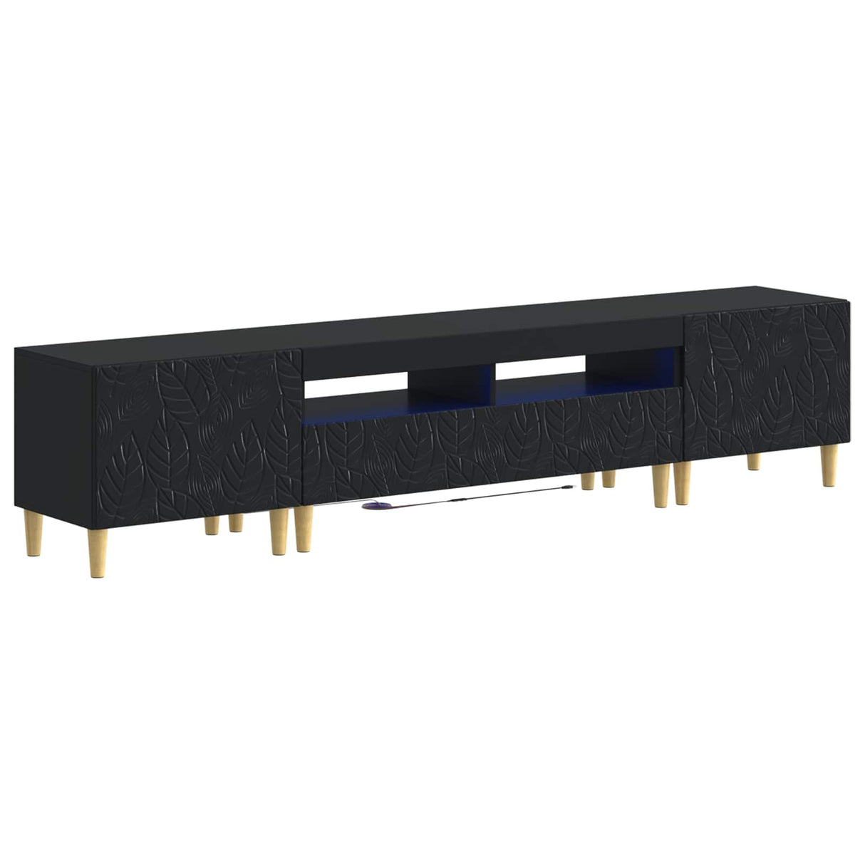 vidaXL 5-delige LED TV-kast Zwart Bewerkt hout